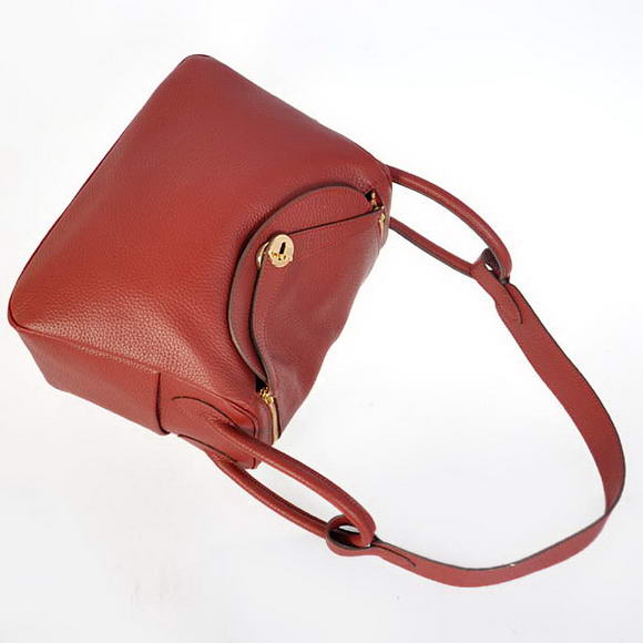 High Quality Replica Hermes Lindy 30CM Havanne Handbags 1057 Bordeaux Leather Golden Hardware - Click Image to Close